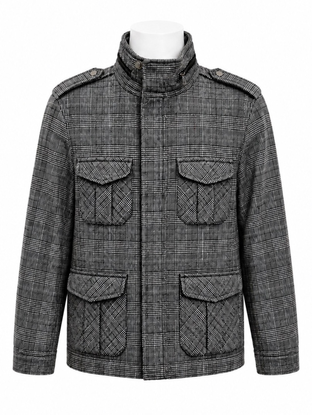 Size M Zara Men’s Plaid Field‎ Jacket Packable Hood Military Utility Coat